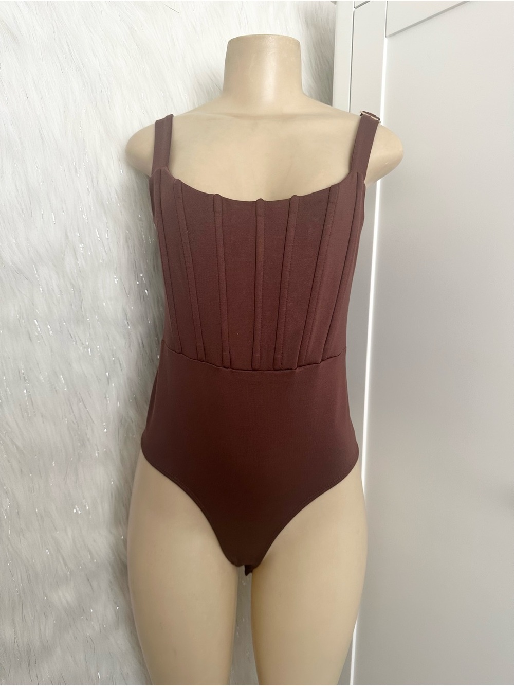 GUESS Brown Structured Bodysuit